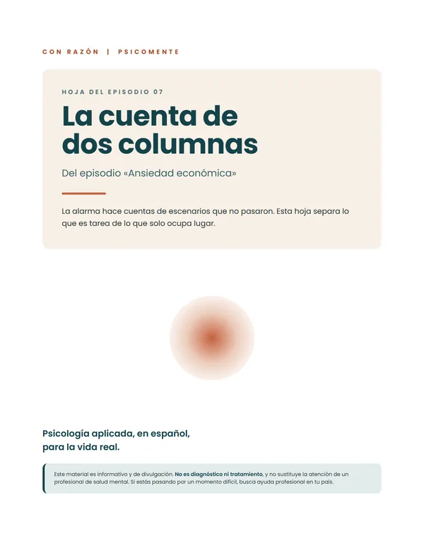 Portada de «La cuenta de dos columnas»