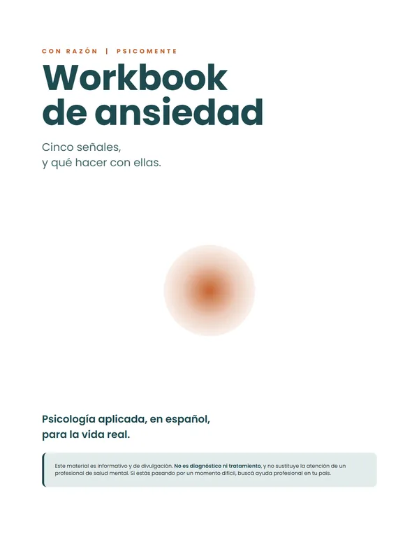 Portada de «Workbook de ansiedad»