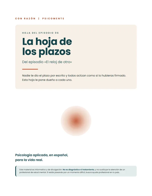 Portada de «La hoja de los plazos»